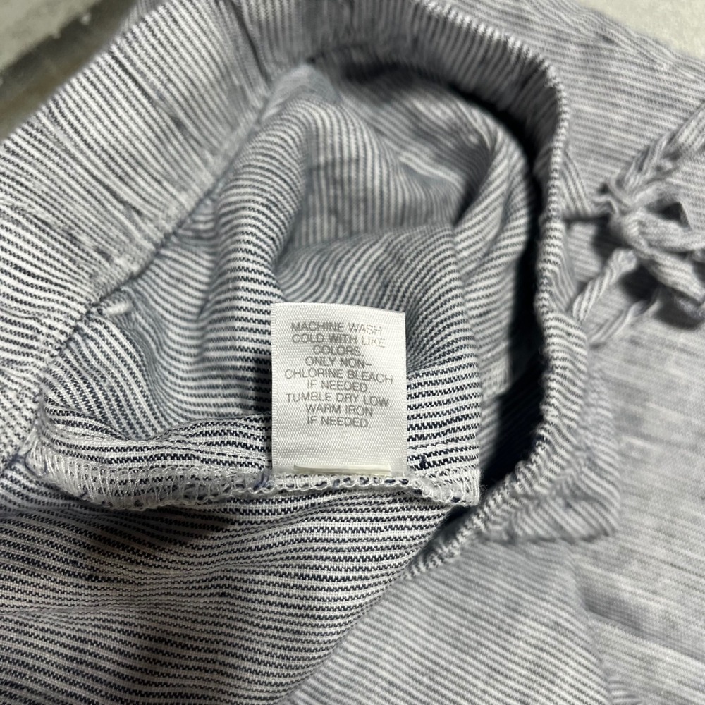 J Jill Love Linen Stripe Drawstring Pull On Pants Womens XL Coastal Resort Boho - Picture 12 of 12